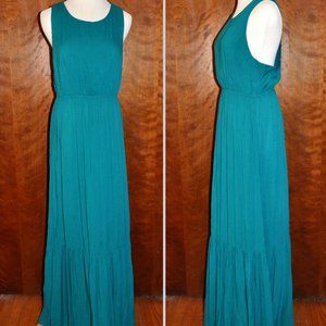 Forever 21 Teal Sleeveless Racer Back Maxi Sun Dress Size M